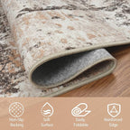 5x7 Area Rugs for Living Room Washable Bedroom Dining Room Brown Beige