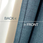 MIULEE 100% Blackout Linen Curtains for Bedroom 52x45 Inches Dusty Blue
