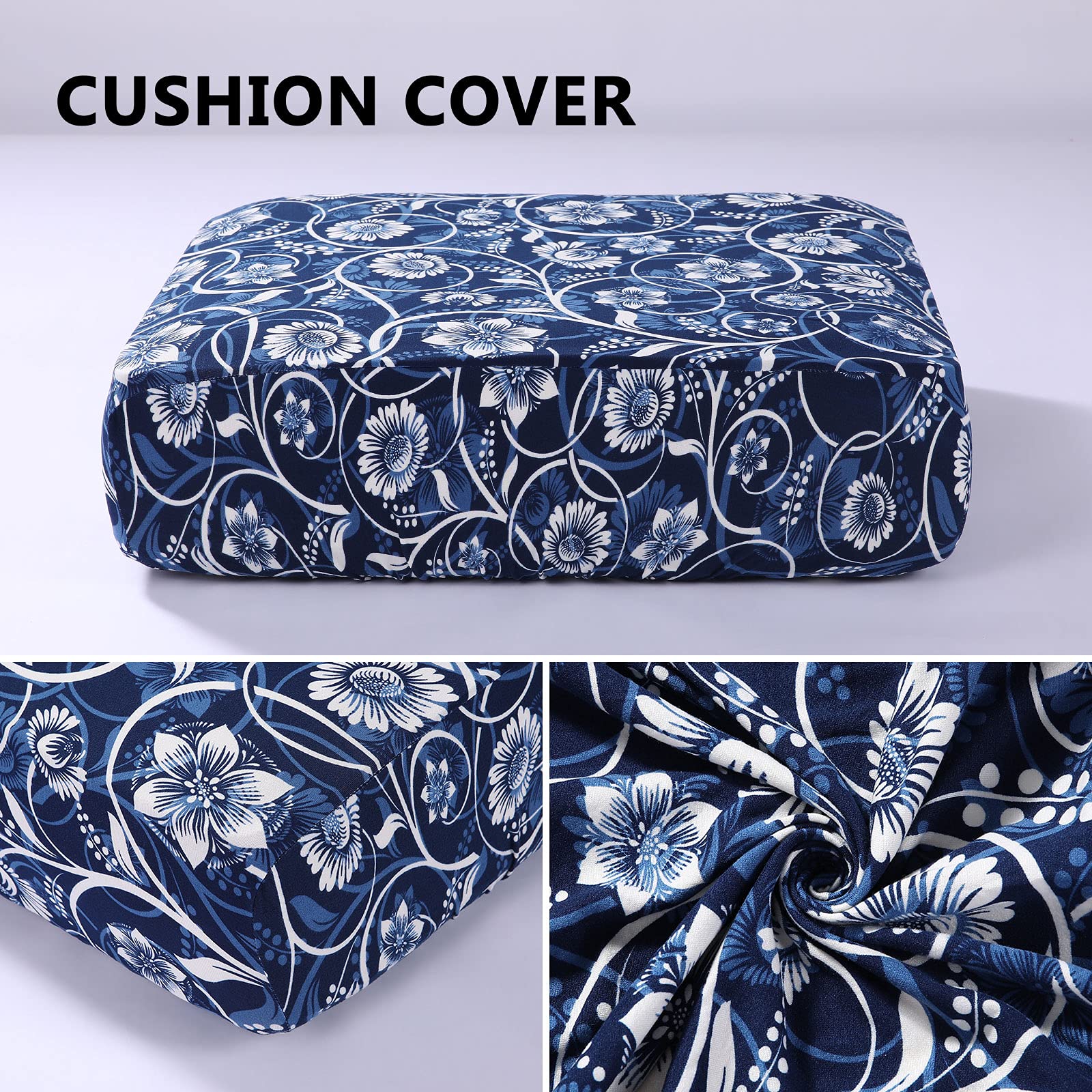 hyha Printed Couch Cushion Covers, Sofa Covers Washable for 3 Cushion Couch
