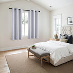 MIULEE Blackout Curtains for Bedroom 2 Panels 40x63 Inch Long Greyish White