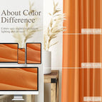 Nanspring Orange Linen Blend Drapes 84 Inch Length 2 Panels Set Back Tab Rod Pocket Light Filtering Privacy Semi Sheer Textured Curtains Neutral Farmhouse Decor Curtains for Living Room Bedroom 52x84