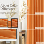 Nanspring Orange Linen Curtains for Bedroom Back Tab Light Filtering Privacy Sheer Curtains Modern Farmhouse Decor Linen Blend Textured Gauze Curtain for Living Room 2 Panels Set 52x72