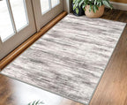 KOZYFLY Abstract Modern Washable 3x5 Area Rug Non-Slip Large Kitchen & Entryway Rug, Grey/Light Beige/Brown Throw Rugs Indoor Mat for High-Traffic Door Entrance, Laundry, Nursery