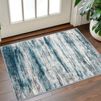 KOZYFLY Abstract Small Area Rugs 2x3 Washabl Rugs Fro Entryway Blue