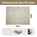8x10 Washable Area Rugs for Living Room,Bedroom,Dining Room - Retro Beige