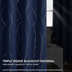 Deconovo Living Room Curtains 63 Inches Long, Blackout Curtains for Bedroom