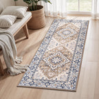 Lofus 2x5 Hallway Kitchen Washable Runner Rug, Boho Entry Long Carpet Brown