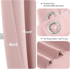 MIULEE Baby Pink Blackout Curtains - Bedroom Window Treatment Curtains Thermal Insulated Room Darkening Drapes for Living Room Kitchen Grommet Top Light Blocking Drapery, 40 x 48 Inches Long, 2 Panels