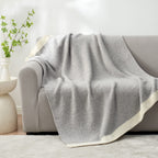 Snuggle Sac Heather Grey Throw XL Blanket for Couch, Super Soft Warm Blankets Cozy Knit Fuzzy Microfiber Throws Dupes for Sofa, Bed, Camping, Picnic, Heather Grey, 50x70 inches