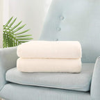 TASTHROW Large Flannel Fleece Throw Blanket, 60×80 Inch - Cozy Lightweight Thick Blanket - All Seasons Suitable for Women, Men and Kids (Cream White)