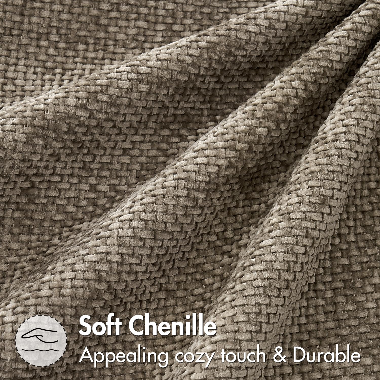 MIULEE Decorative Couch Throw Pillow Covers 22x22 Inch Neutral Khaki 2 Pack