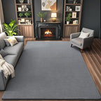 AROGAN Modern Shag Area Rug for Living Room, 6x9 Feet Washable Rugs for Bedroom, Indoor Floor Carpet, Plush Memory Foam Bedside Rugs for Kids Girls Teens Room Low Pile Rug Decor, Grey