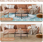 OPPODREAM Soft 10x14 Area Rugs, Washable Rugs 10x14 with Non Slip Backing, Low-Pile Faux Cashmere 10 x 14 Carpet, Teal & Turquoise & Cream