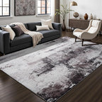 Toneed Abstract Area Rug Modern Washable Rug Soft Non Slip Rug Low Pile for Bedroom Living Room Dining Room Slate Grey 5x7 Feet