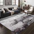 Toneed Abstract Area Rug Modern Washable Rug Soft Non Slip Rug Low Pile for Bedroom Living Room Dining Room Coffee Brown 5x7 Feet