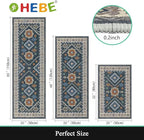 HEBE Boho Kitchen Rug Sets 3 Piece with Runner Non Slip Kitchen Rugs and Mats Washable Kitchen Mats for Floor Thick Kitchen Floor Mat Carpet Runner Rugs for Hallway Laundry Holiday Decor