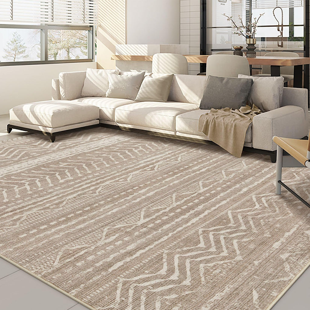 Nakagishi Boho 9x12 Area Rug Living Room Rugs Machine Washable Dark Brown