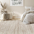 Nakagishi 6X9 Area Rugs Living Room: Washable Large Vintage Rug Neutral Non-Slip Soft Stain Resistant Indoor Carpet for Bedroom Nursery Dining Room Office Playroom - Brown-01