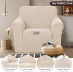 U-NICE HOME Recliner Chair Covers Stretch Couch Cover Sofa Cover Sofa Slipcover Furniture Protector for Chair Cover Pet Friendly(Armchair, Beige)