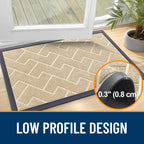 OLANLY Front Door Mat Outside 71x47, All-Season Absorbent Rubber Doormat