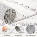 Nakagishi Round Rug Boho Area Rugs: 4x4 Washable Large Circle Neutral Soft Stain Resistant Non-Slip Carpet for Women Aged 25-45 Farmhouse Decor Enthusiasts - Living Room Bedroom Dining Room Nursery