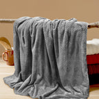 Tewloss 4 Pack Fleece Throw Blankets 50x60 Inches - Oeko-Tex Certified 100, 270 GSM Ultra Soft Plush for Bed, Couch and Cozy Gifts. 3D Waffle Texture, No Shedding No Pilling All Season (Dark Gray)
