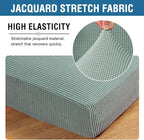 H.VERSAILTEX Super Stretch Couch Cushion Covers Sofa Cushion Slipcovers Jacquard Fabric Individual Seat Couch Slipcover Sets for Pets with Elastic Bottom(3 Packs Cushion Sofa Covers, Sage)