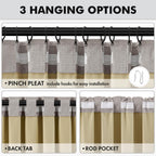 MIULEE 100% Blackout Linen Curtains for Bedroom 42 x 84 Inch Greige 2 Panel