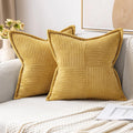 MIULEE Decorative Throw Pillow Covers for Couch 20x20 Inch Gold 2 Pack