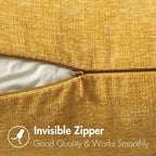 MIULEE Pack of 2 Mustard Yellow Throw Pillow Covers 20x20 Inch Soft Spring Chenille Pillow Covers for Sofa Living Room Couch Solid Dyed Cases