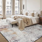 Rugflix 8x10 Area Rugs for Living Room, Washable Beige Grey Large Rug