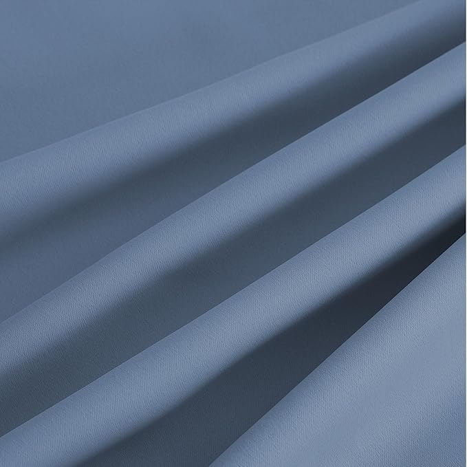 NICETOWN Room Darkening Draperies Curtains Panels, 2 Panels Stone Blue W52 x L84