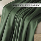 RYB HOME Elegant Green Velvet Curtains 84 inches Long, Light Blocking, Thermal Insulated, Stylish Velvet Drapes with Hook Belt for Cozy Home Aesthetics, 52" W x L90 L, 2 Panels Set