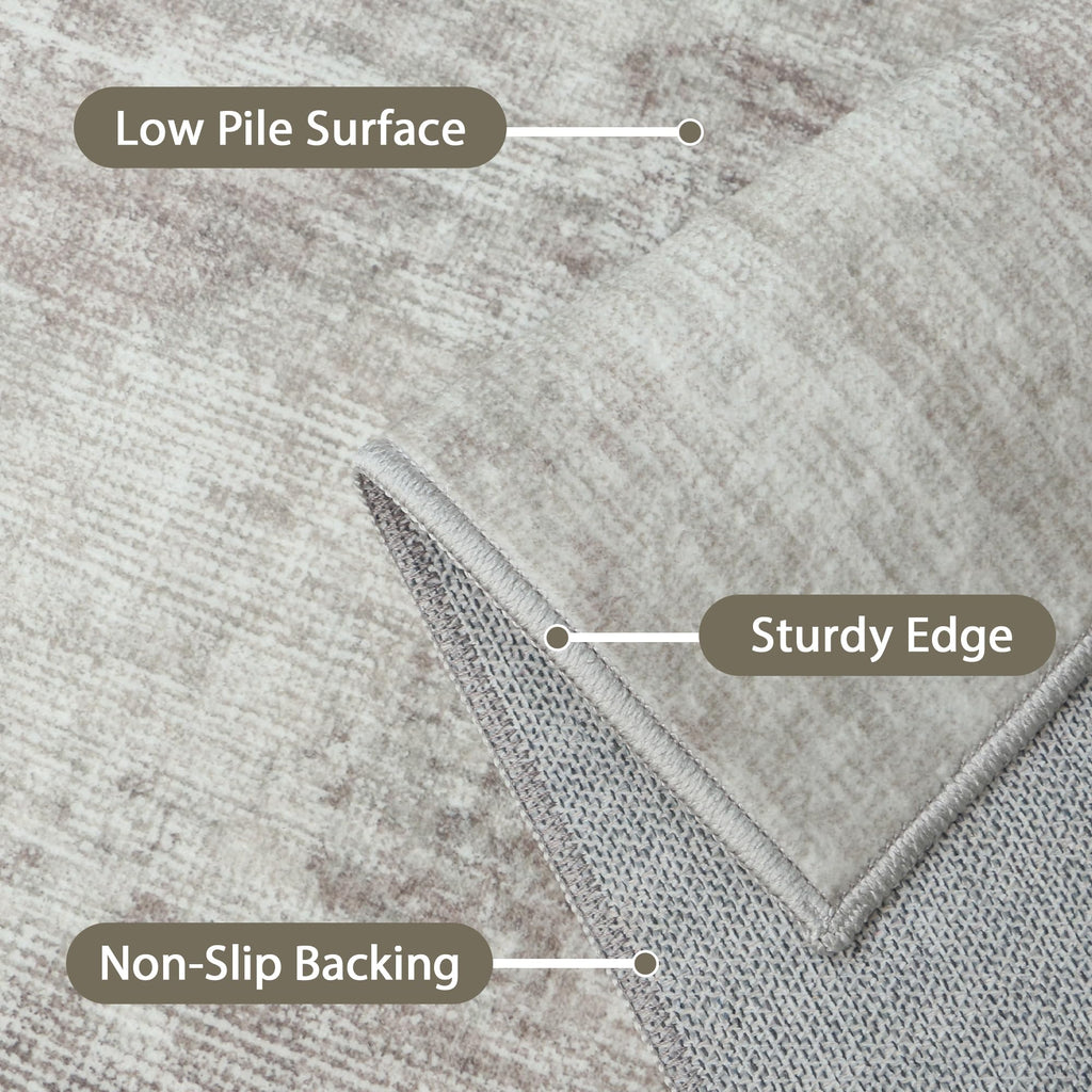 BEIMO 8x10 Area Rugs for Bedroom, Grey Beige Washable Abstract Rug
