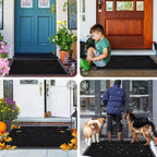 Smiry Front Door Mat Outside Entrance, Low Profile Rubber Doormat, 71x47
