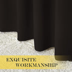 NICETOWN Toffee Brown Curtain Panels - Home Decoration Thermal Insulated Solid Grommet Blackout Curtains/Drapes for Hall/Sliding Door (80" Wide by 108" Long, Black, Set of 2)