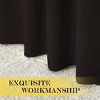 NICETOWN Toffee Brown Curtain Panels - Home Decoration Thermal Insulated Solid Grommet Blackout Curtains/Drapes for Hall/Sliding Door (80" Wide by 108" Long, Black, Set of 2)