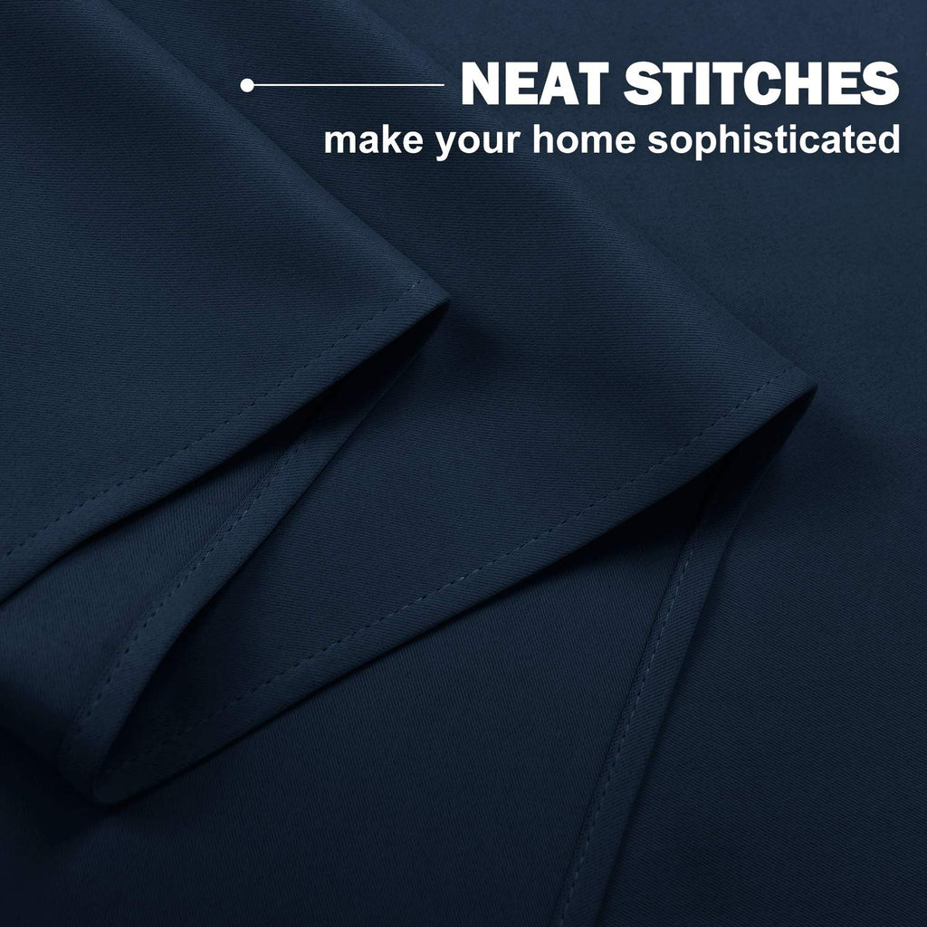NICETOWN Blackout Kitchen Curtains and Draperies Navy for Kitchen Bathroom