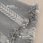 Boho Sofa Covers for 2 Cushion Couch, Couch Cover for Dogs, Loveseat Cover Soft Throw Blankets with Tassels(Striped Grey, 71x102)
