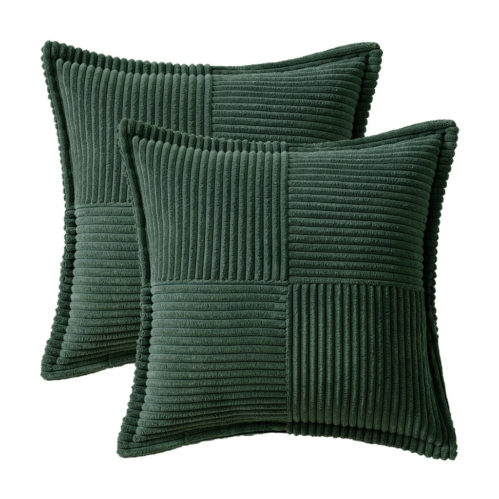 MIULEE Decorative Throw Pillow Covers for Couch 18x18 Inch Dark Green