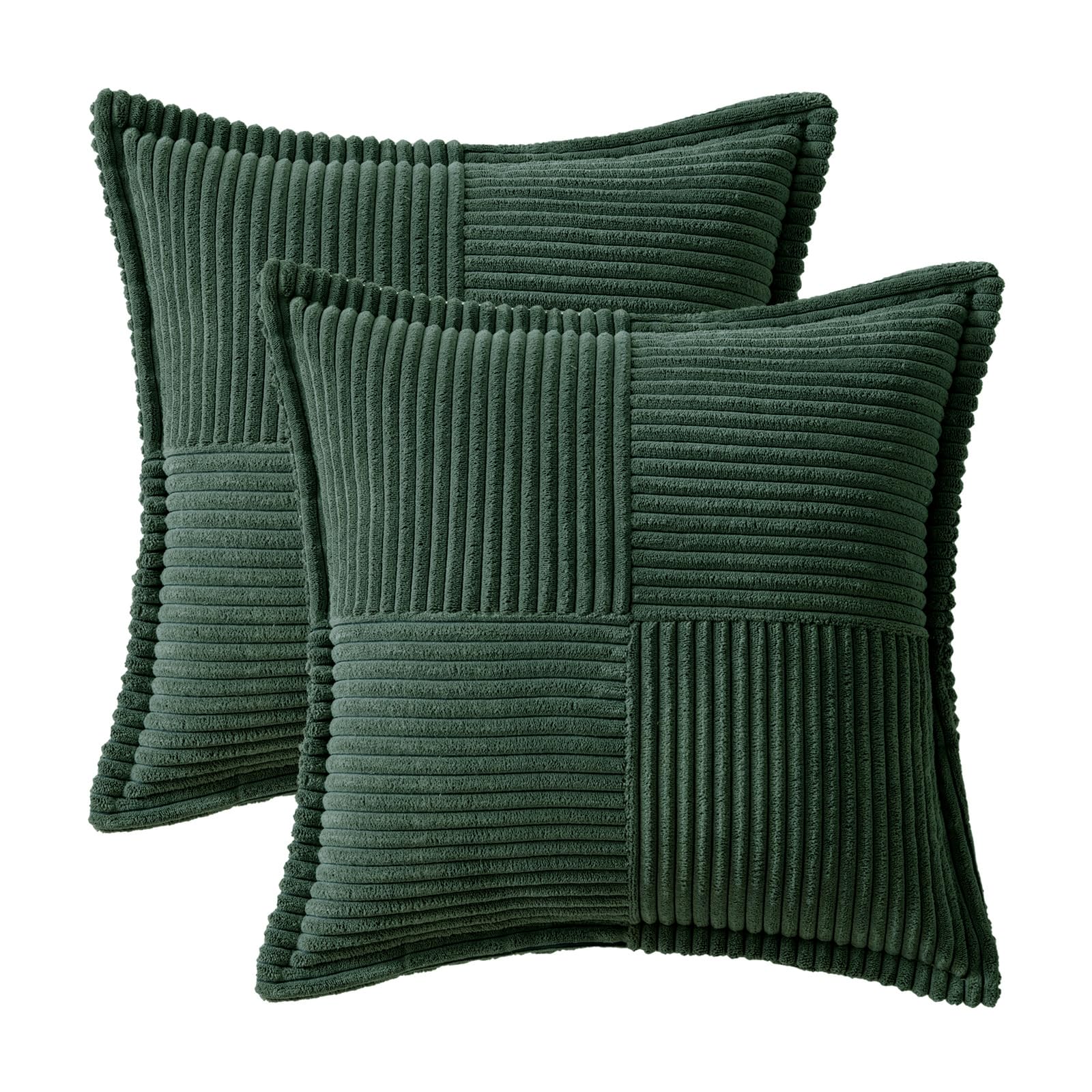 MIULEE Decorative Throw Pillow Covers for Couch 18x18 Inch Dark Green