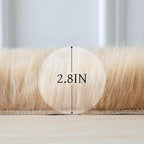linmopm Faux Fur Rug Sheepskin Shag Fluffy Fuzzy Beige 2x6 ft Runner Rugs for Bedroom Bedside Bed Floor Living Room Plush High-Density Cushion Carpet Super Sofa Cover