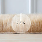 linmopm Faux Fur Sheepskin Rug, Beige, 2x3 ft