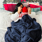 Bedsure GentleSoft Fleece Blanket Twin Size Navy Blue - 300GSM Lightweight Plush Fuzzy Cozy Soft Warm Blanket for Bed, Sofa, Couch, Travel, Camping, 60x80 inches