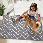OLANLY Front Door Mat, Non-Slip Rubber Backing, Dirt Resistant and Absorbent, Washable, Easy to Clean Low-Profile Indoor Doormat for Back Door, Entryway, Inside Entrance, 59x35, Grey