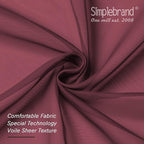Simplebrand Red Sheer Curtains 96 Inches Long, Light Filtering Rod Pocket Solid Color Window Sheer Curtain Panels, Elegant Curtains & Drapes for Living Room, Bedroom 2 Panels (Burgundy, 42" W x 96" L)