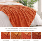 Exclusivo Mezcla 3D Fleece King Size Blanket for Bed, Burnt Orange