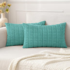 MIULEE Corduroy Decorative Throw Pillow Covers 20x20 Crimson Pack of 2