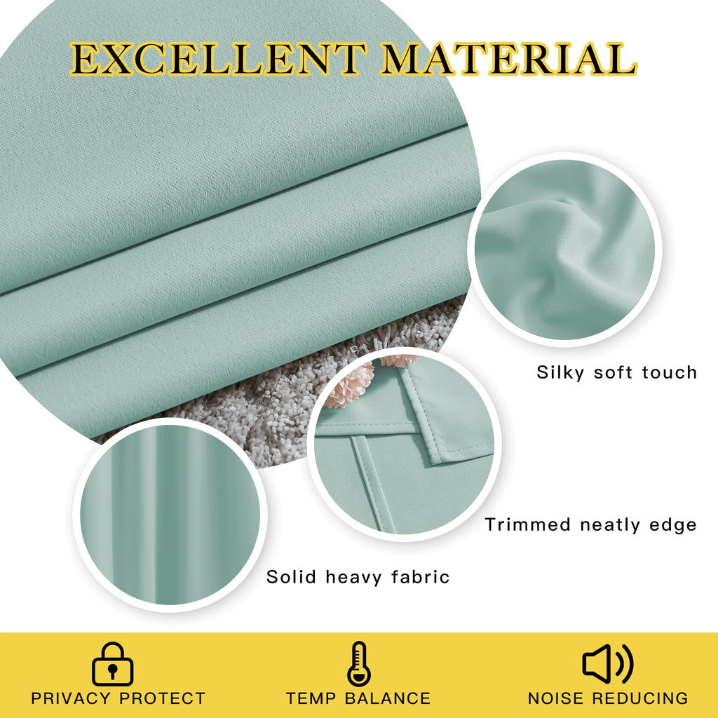 NICETOWN Aqua Blue Room Darkening Curtain Panels - Window Treatment Thermal Insulated Grommet Room Darkening Curtains/Panels/Drapes for Bedroom (2 Panels, 52 by 54, Aqua)