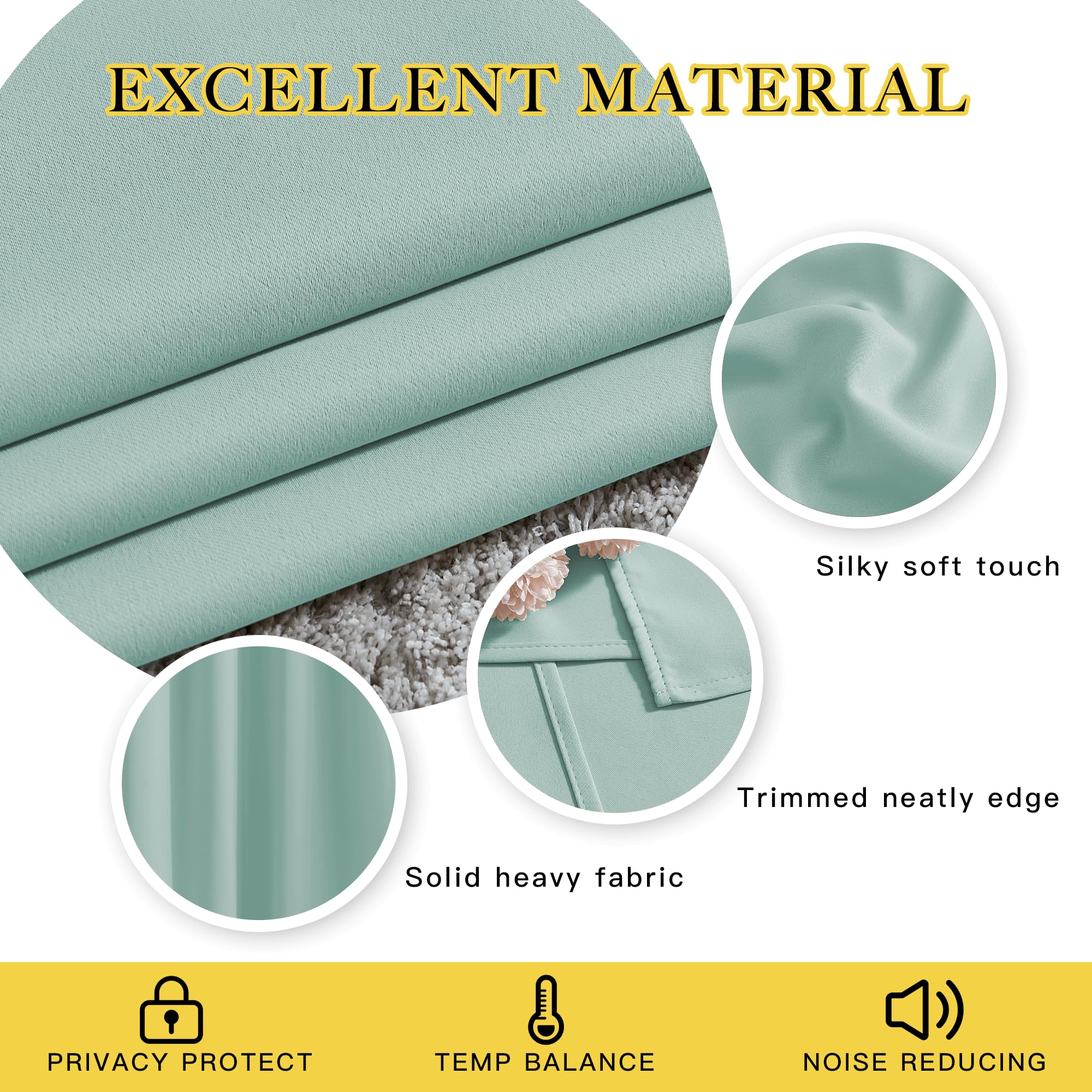 NICETOWN Aqua Blue Room Darkening Curtain Panels - Window Treatment Thermal Insulated Grommet Room Darkening Curtains/Panels/Drapes for Bedroom (2 Panels, 52 by 54, Aqua)